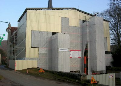 échafaudage et couverture temporaire – Eglise de la Bussière sur Ouche